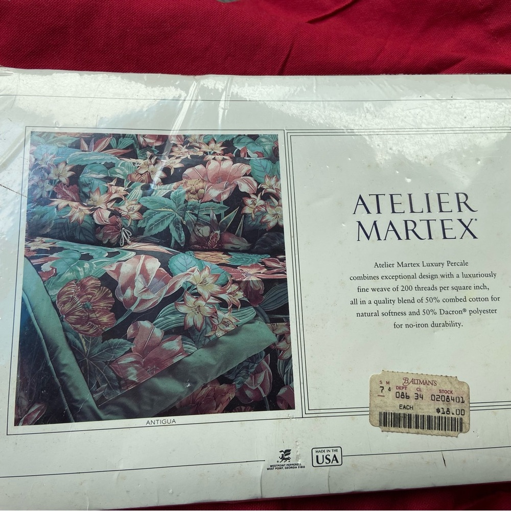 NWT ATELIER MARTEX Antigua Twin Flat Sheet
